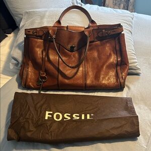 Fossil Cognac Leather Handbag